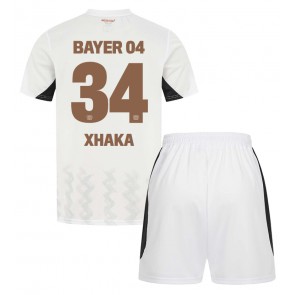 Billiga Bayer Leverkusen Granit Xhaka #34 Bortatröja Barn 2024-25 Kortärmad (+ Korta byxor)